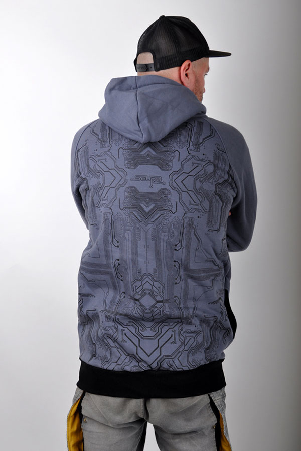 Over printiX hoody grey/black