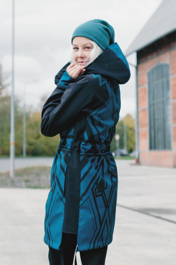 PatterniX coat black/petrolej