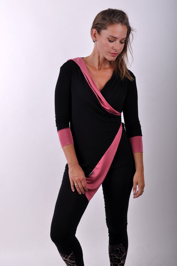 AsymetriX hoody top black/dark powder pink