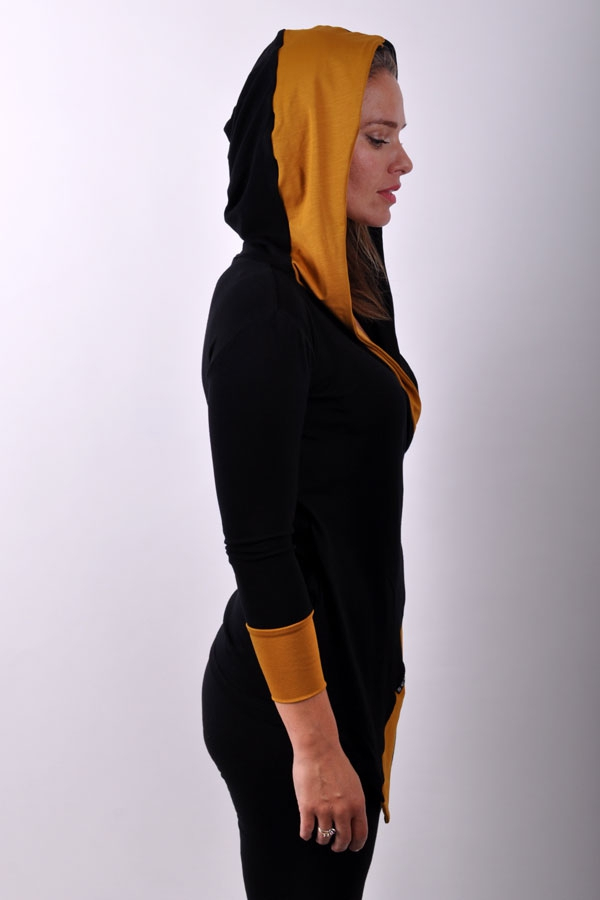 AsymetriX hoody top black/honey yellow