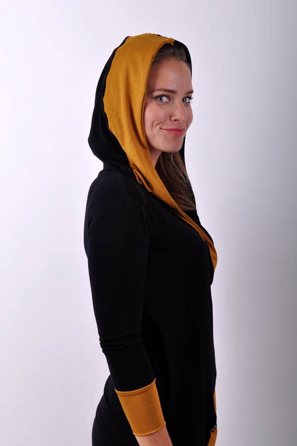 AsymetriX hoody top black/honey yellow