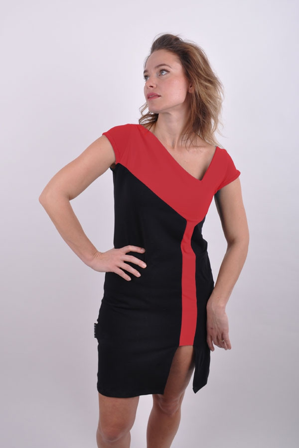 Cube slitiX dress black/red