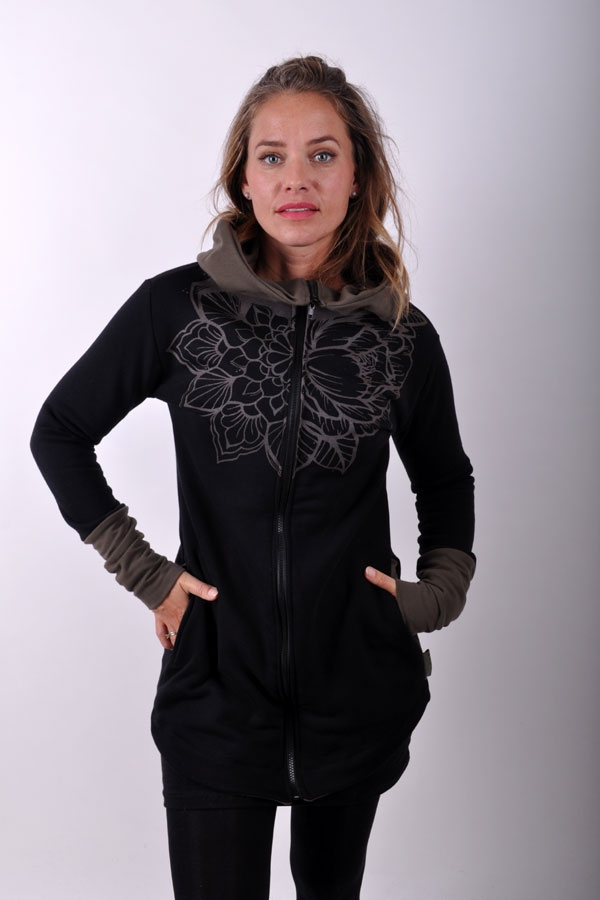 Flower/mandaliX hoody black/khaki
