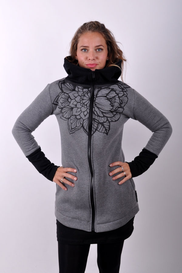 Flower/mandaliX hoody grey/black