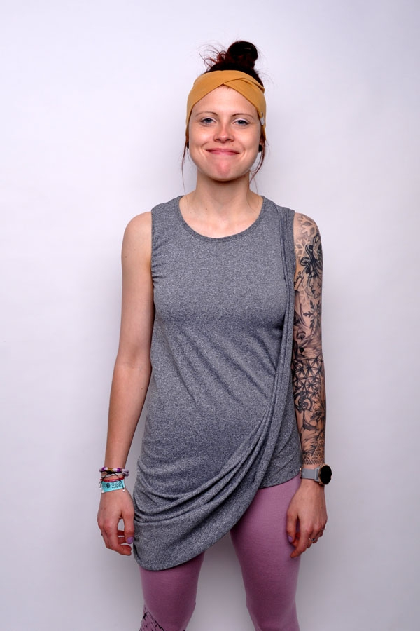 Folded summer top grey