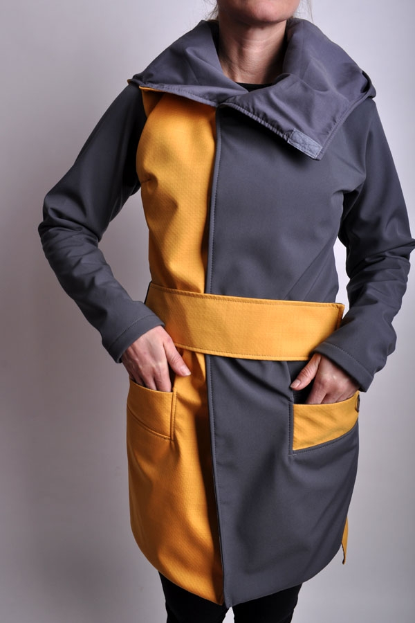 HorizontaliX coat yellow/grey