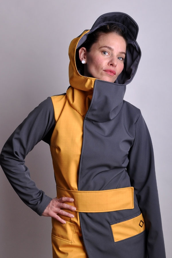 HorizontaliX coat yellow/grey