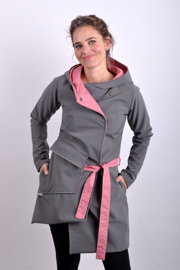 PocketiX coat softshell grey/powder LIMITED