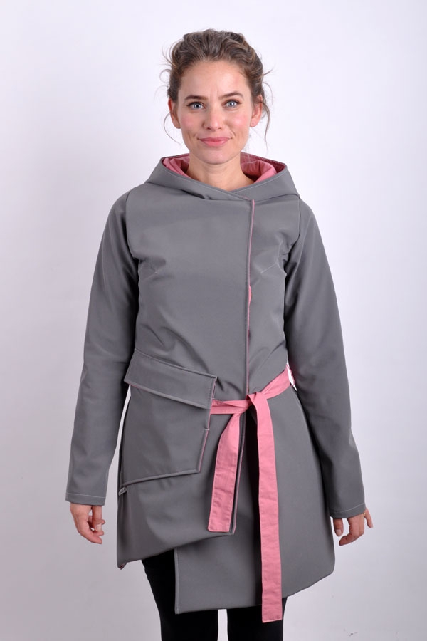 PocketiX coat softshell grey/powder LIMITED