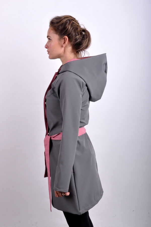 PocketiX coat softshell grey/powder LIMITED