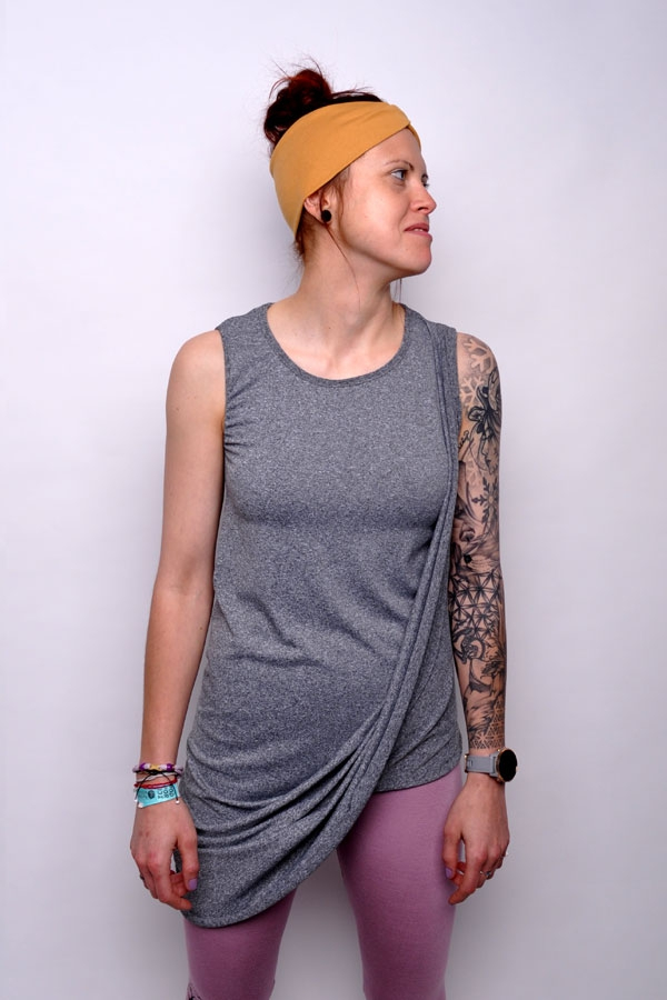 Folded summer top grey