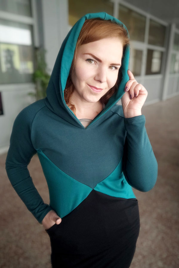 PointiX hoody tyrkys/smaragd
