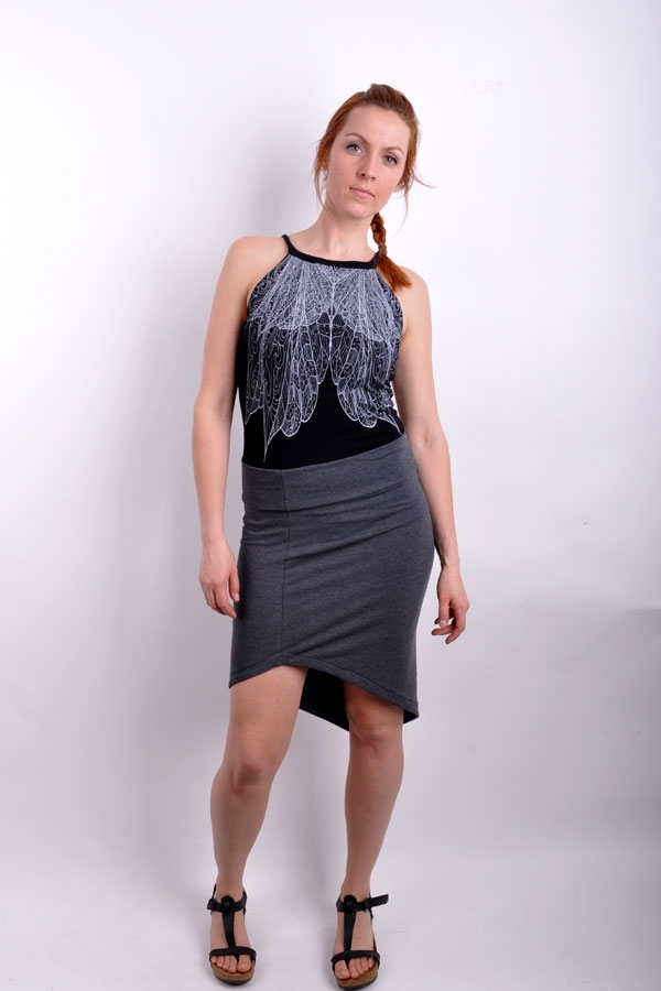 Pointed skirtiX dark grey melange