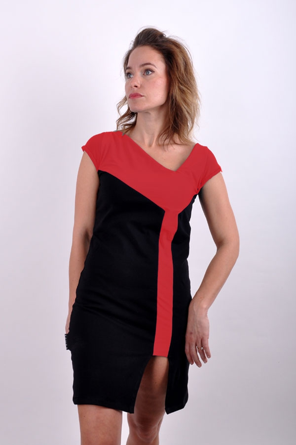 Cube slitiX dress black/red
