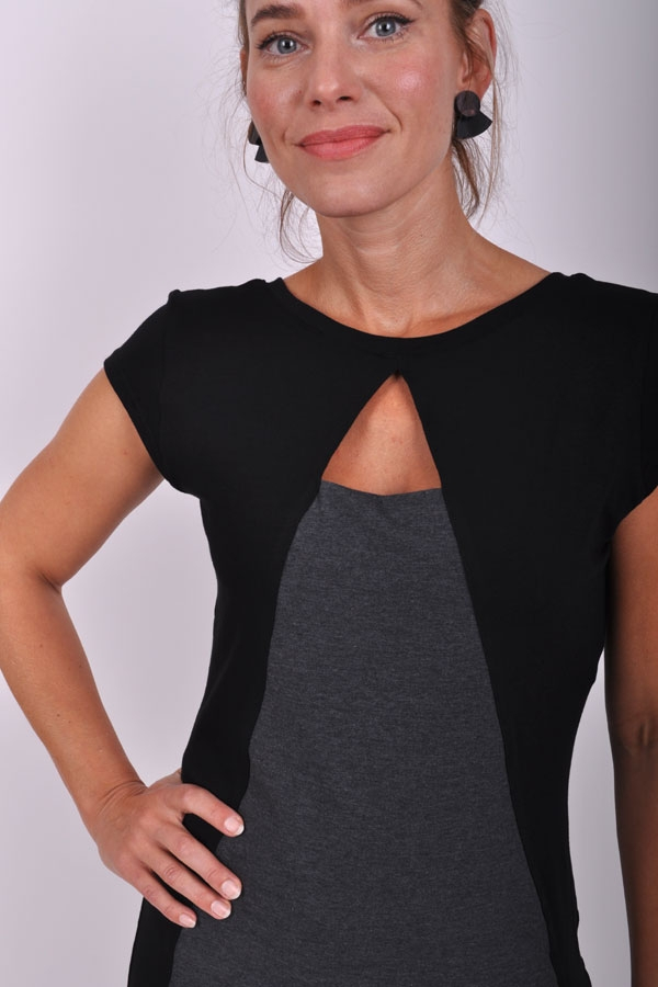 TriangliX heart top black/grey