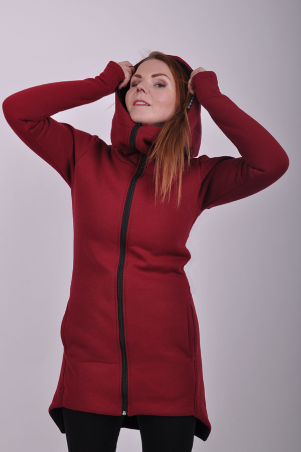 Warmix zip Bordó