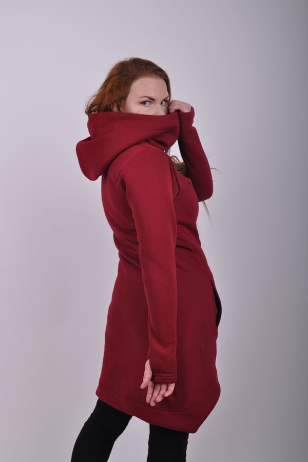 Warmix zip Bordó