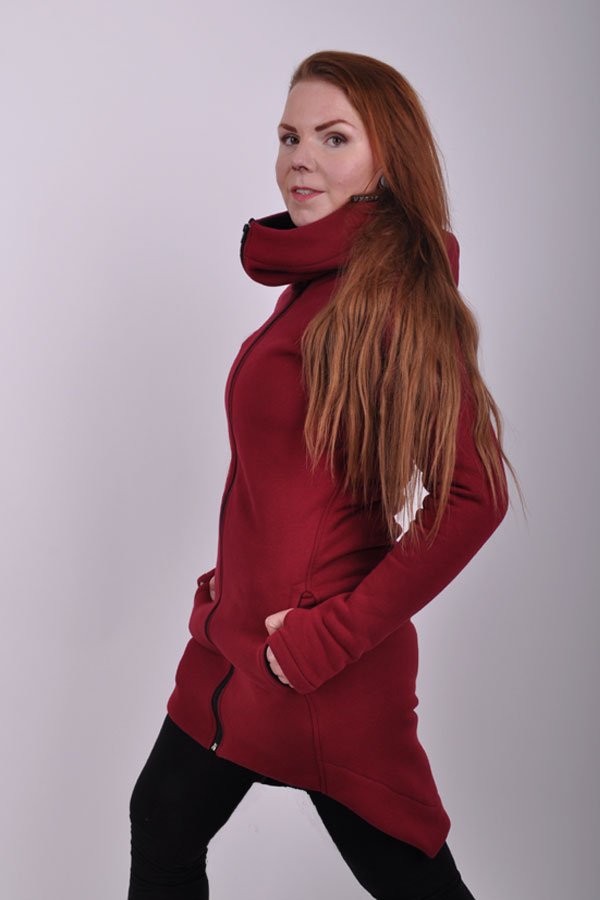 Warmix zip Bordó