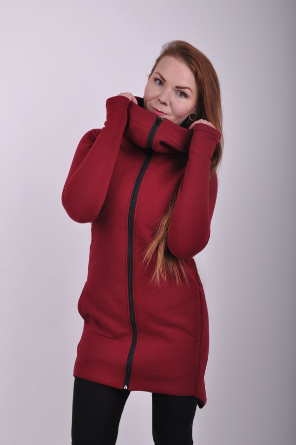 Warmix zip Bordó